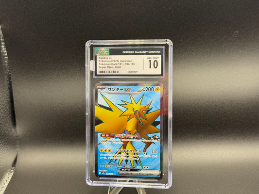 Zapdos ex 194/165 β Japanese β CGC 10