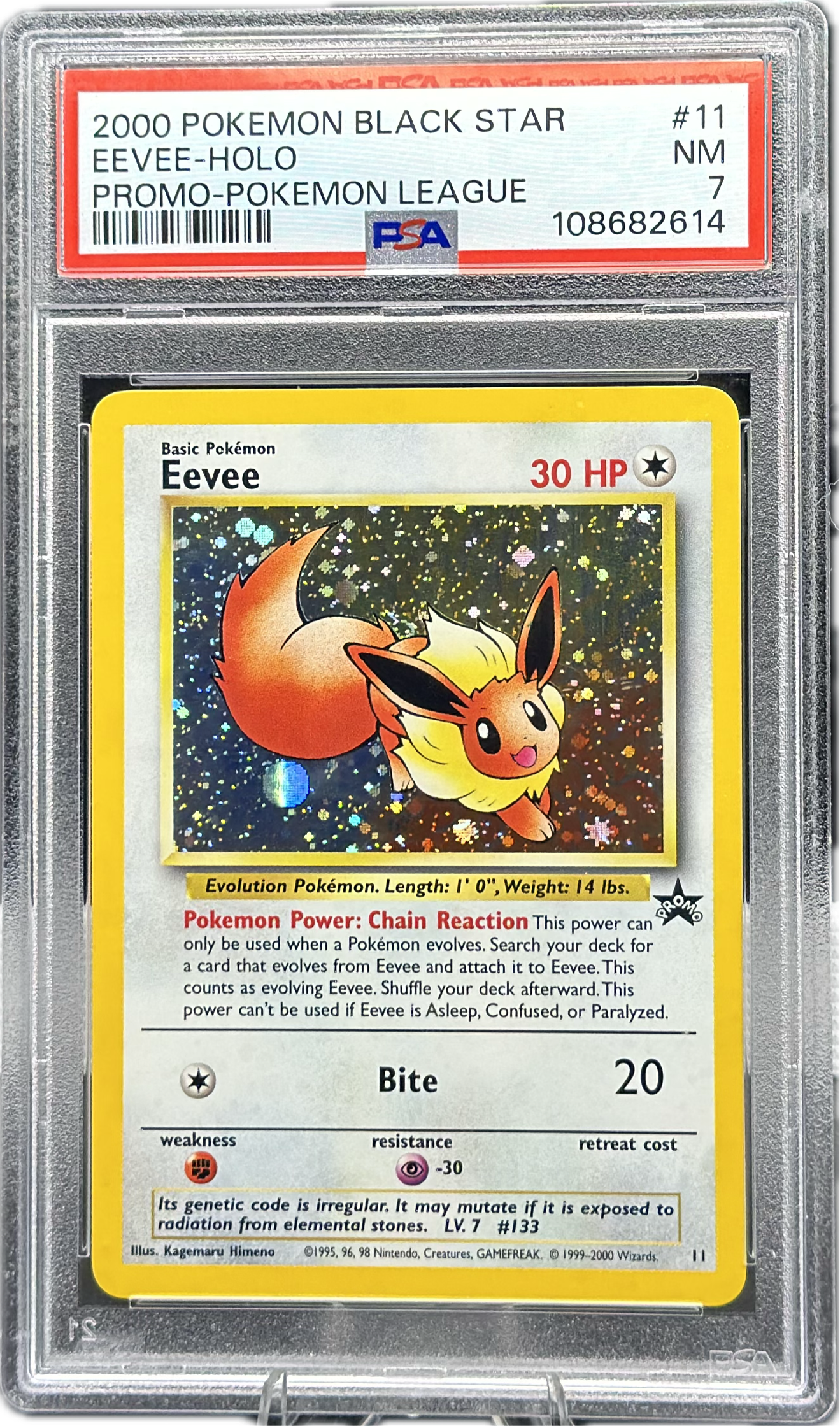 Eevee – Holo #011 – 2000 Pokémon Black Star Promo (English) – PSA 7