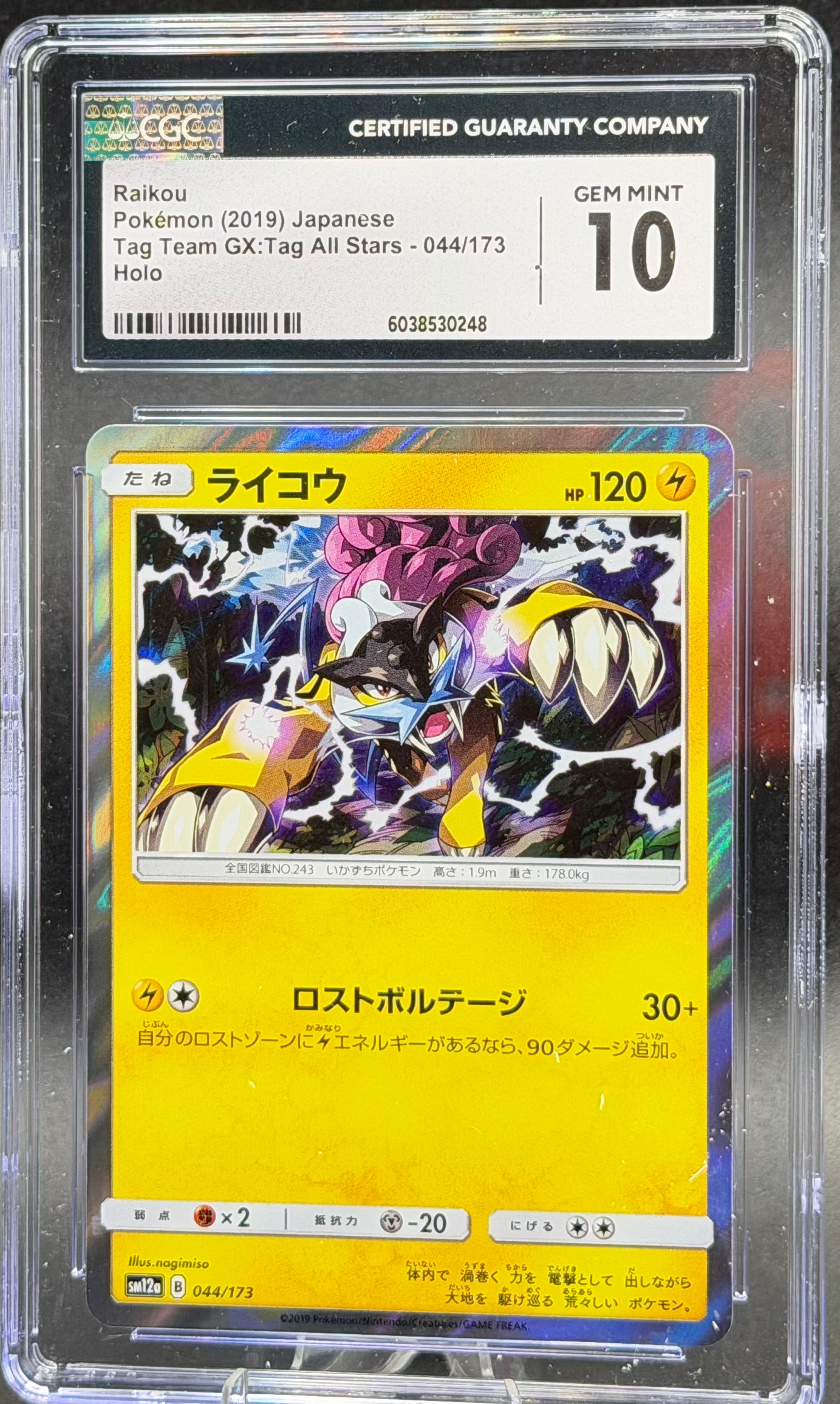 Raikou 044/173 – Japanese – CGC 10