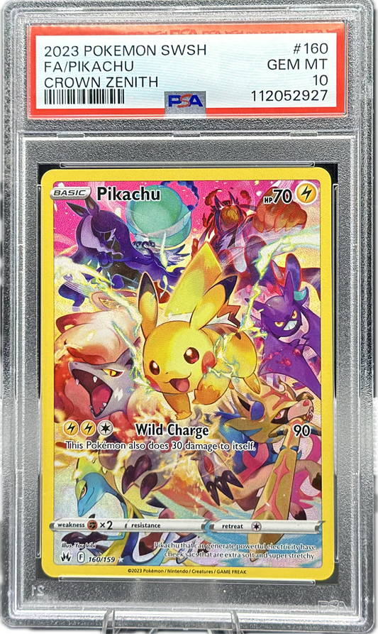 Pikachu #160 – Crown Zenith (English) – PSA 10